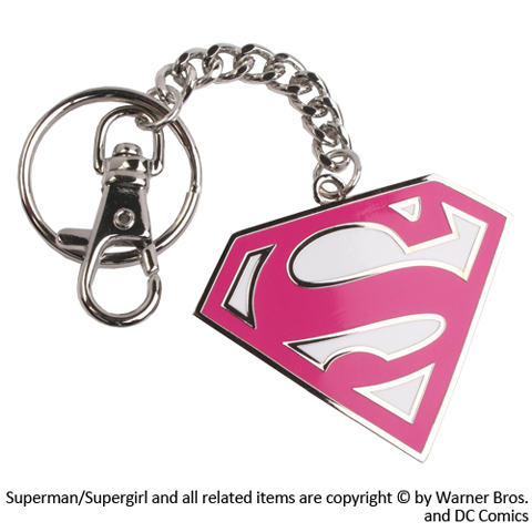 Porte-cles logo Supergirl rose